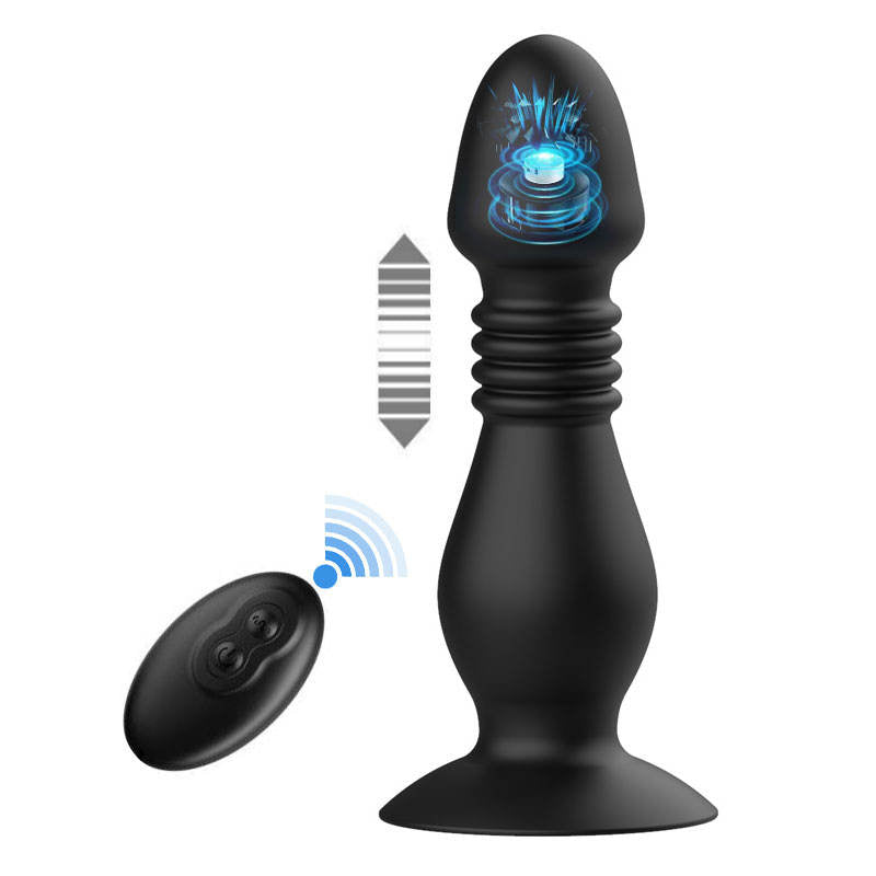 Remote Control Suction Cup Anal Plug Vibrator 10 Frequency Vibration and Telescoping Butt Plug Vibrator Sex Toys for Woman
