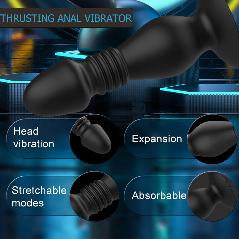 Remote Control Suction Cup Anal Plug Vibrator 10 Frequency Vibration and Telescoping Butt Plug Vibrator Sex Toys for Woman