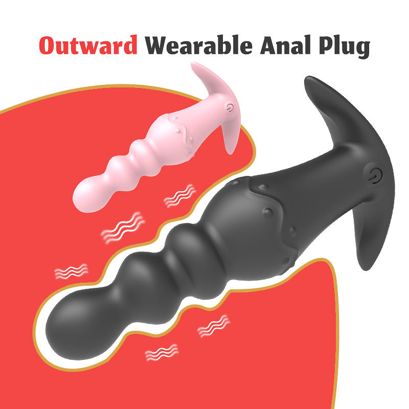 Remote Control Strap on Anal Plug Vibrator 10 Frequency Vibration Anal Beads Vibrator Butt Plug Stimulation Sex Toys for Woman