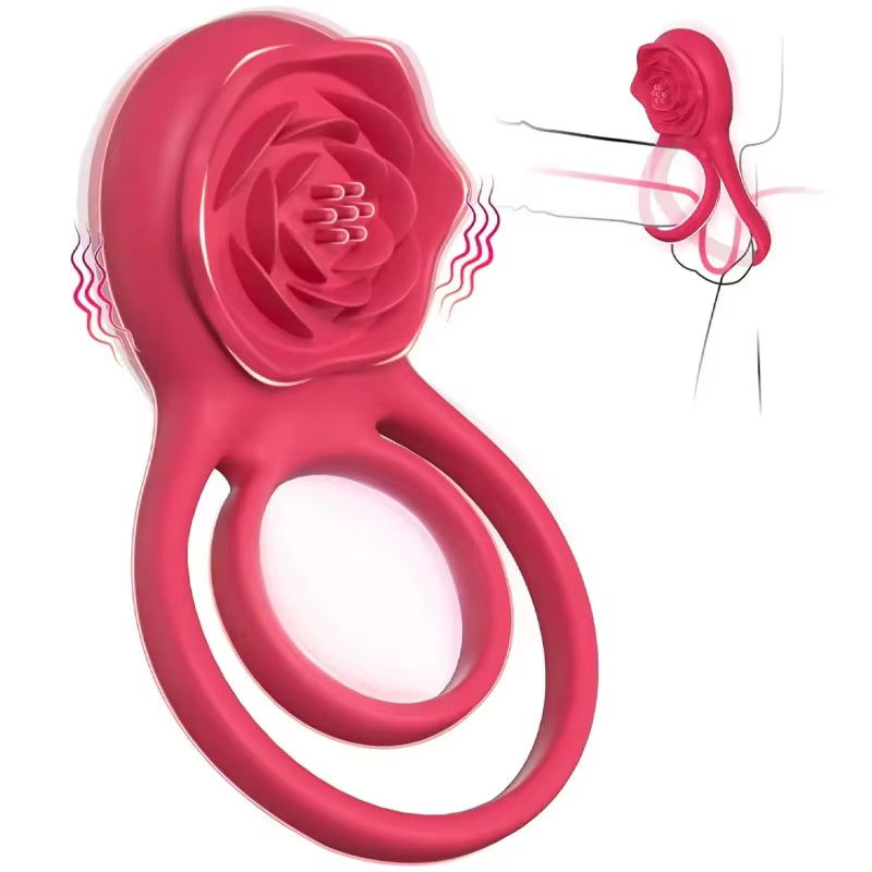 Adult Products Male Rose Penis Vibrating Cock Ring Vibrator Adult Sex Toys Penis Ring Cock Ring for Men Sex Toys for Men