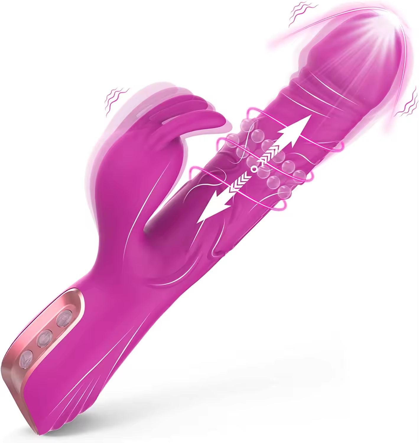 Rabbit Vibrator 2 in 1 Tongue Licking Vibrator for Women 6 Frequency Telescoping Adult Sex Toy Wand Vibrator Adult Toys for Women