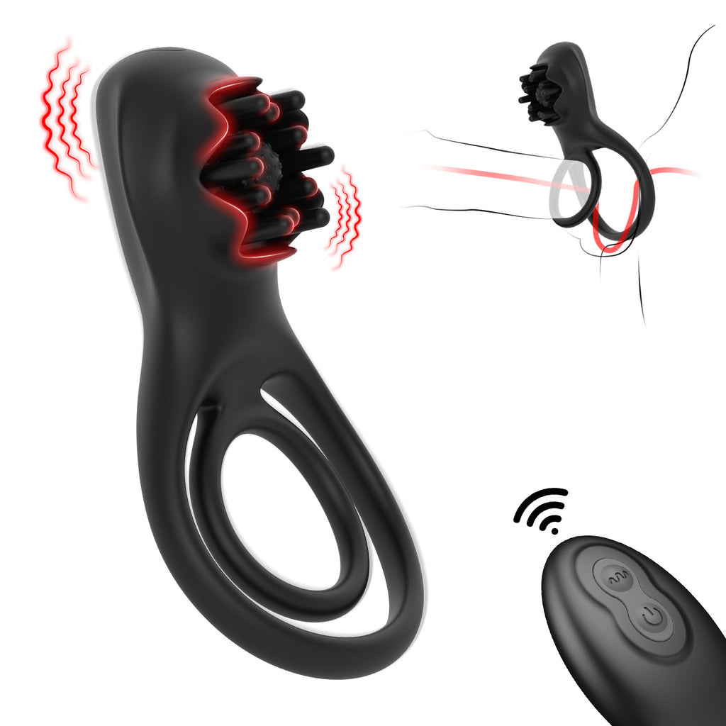 Remote Control Rose Silicone Cock Ring Vibrator 10 Frequency Vibration Sex Toys Vibrating Cock Ring for Men Sex Toys for Men
