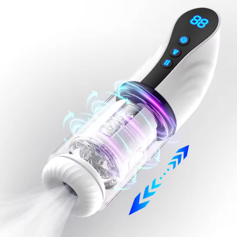 Silicone Electric Male Masturbation Cup 9 Frequency Extension+sucking+vibration+rotation Masturbator Adult Toys