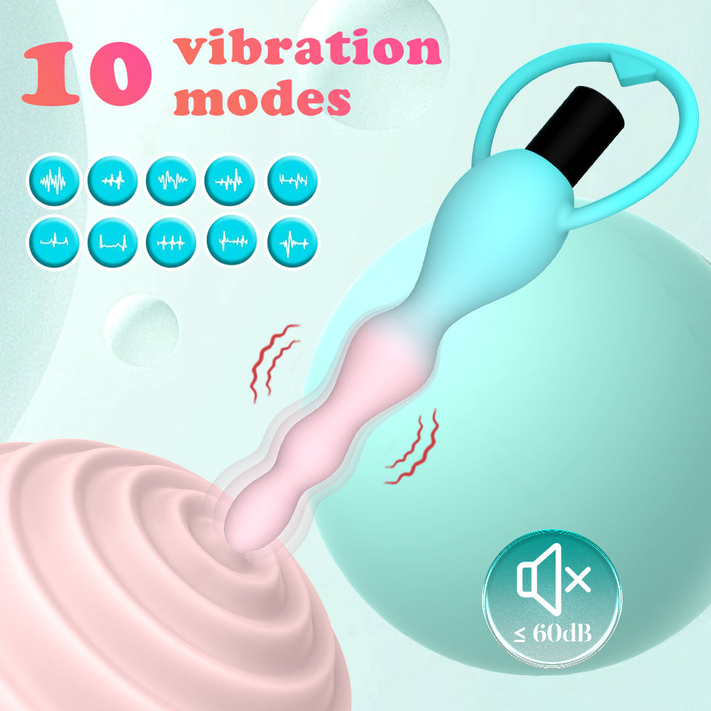 Gradient Anal Bead Anal Plug Vibrator Sex Toys 10 Frequency Vibration Anal Stimulator Butt Plug Sex Toys for Woman