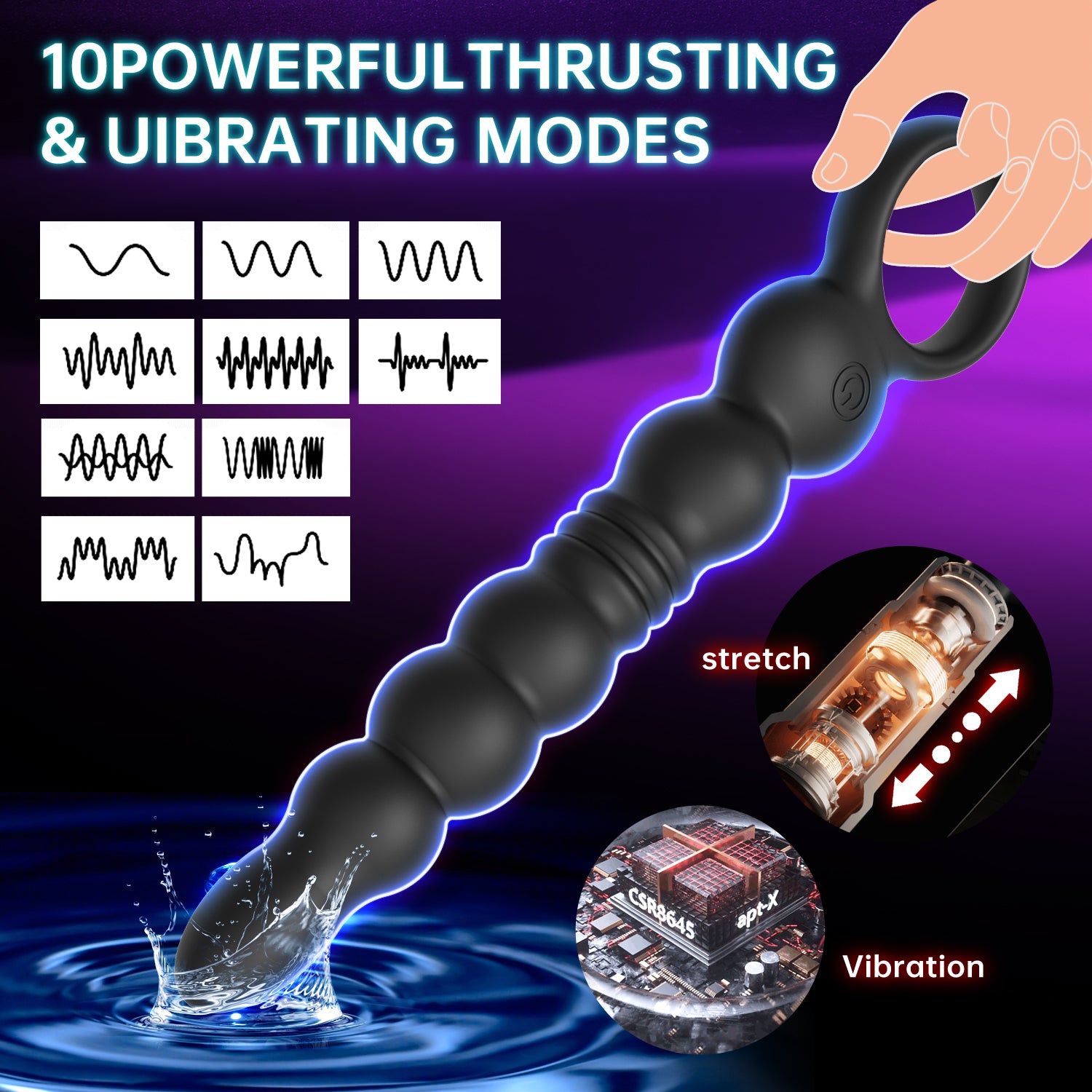 APP Control Anal Plug Vibrator for Women 10 Frequency Vibration and Telescoping Sex Toy Anal Plug Vibrator Sex Toys for Woman