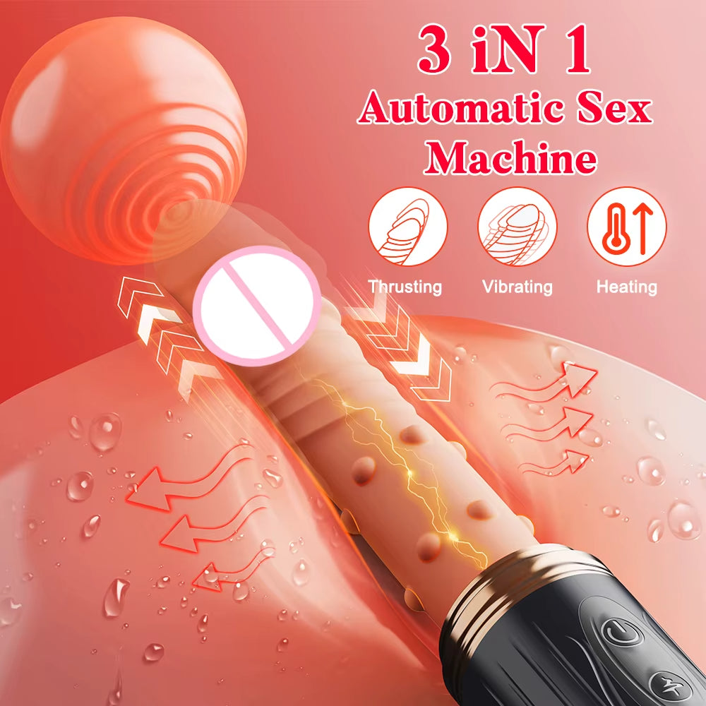 Wireless Remote Control Sex Machine for Women Masturbation 10 Frequency Vibration Heating Dildo Vibrator Sex Toys for Women