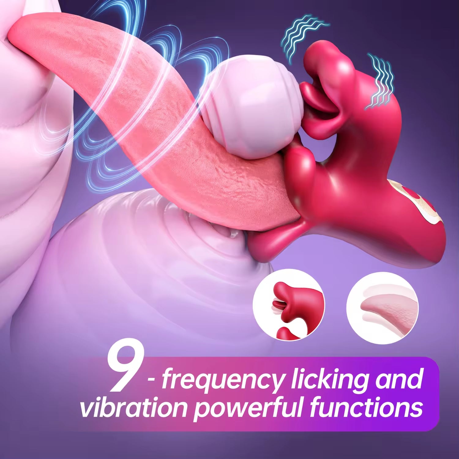 APP Control 2 in 1 Tongue Licking Vibrators Sex Toys Vaginal Stimulation 9 Frequency Vibration Masturbation Adult Toys for Women
