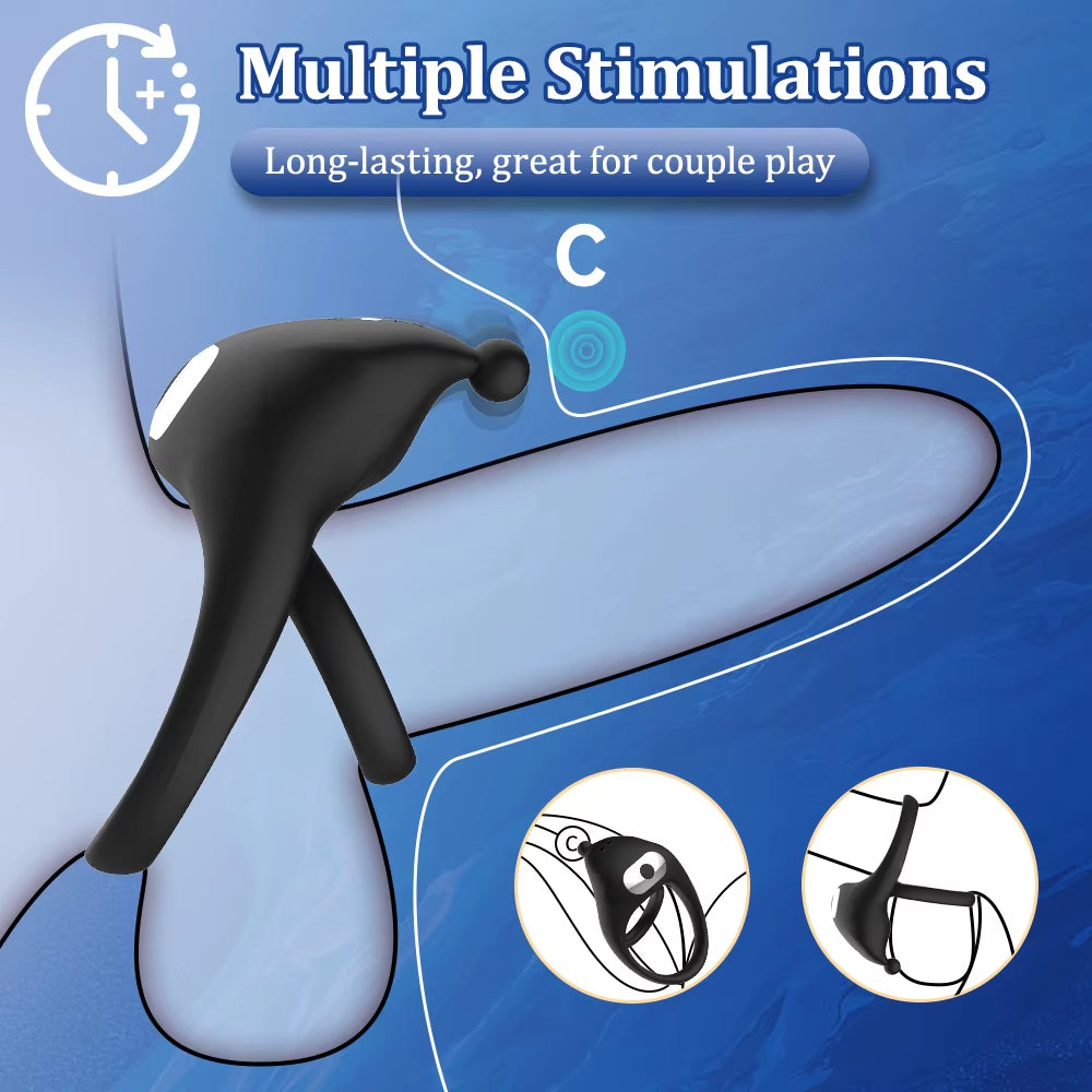Male Wireless Remote Control 10 Frequency Vibration Cock Ring Silicone Vibrating Cock Ring Extender Penis Ring Sex Toys for Men