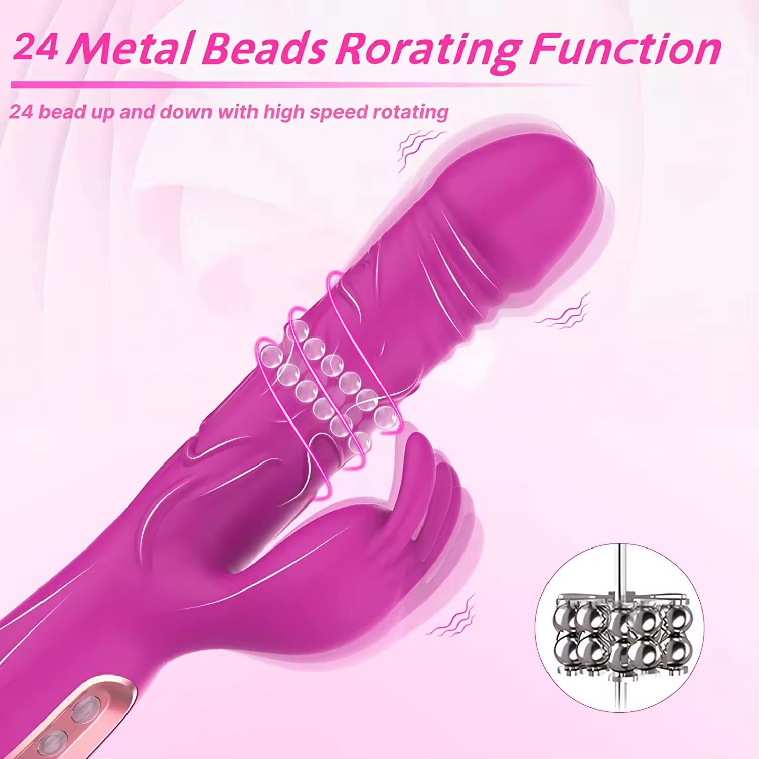 Rabbit Vibrator 2 in 1 Tongue Licking Vibrator for Women 6 Frequency Telescoping Adult Sex Toy Wand Vibrator Adult Toys for Women