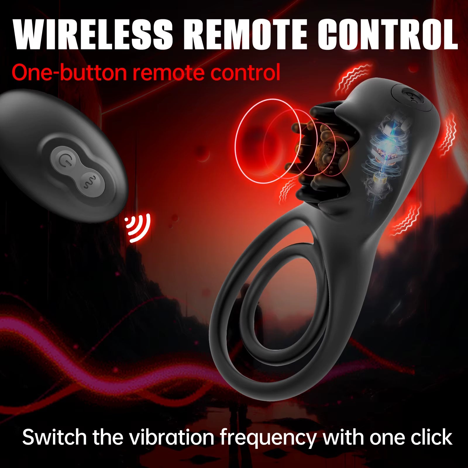 Remote Control Rose Silicone Cock Ring Vibrator 10 Frequency Vibration Sex Toys Vibrating Cock Ring for Men Sex Toys for Men