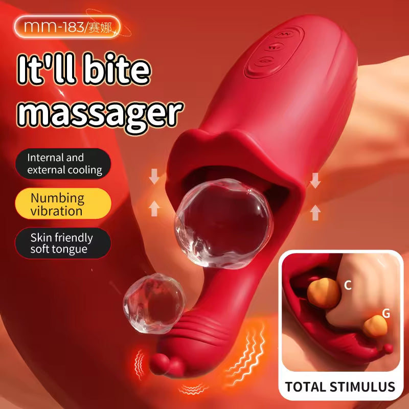 Hot Sale 2 in 1 Tongue Licking Vibrator Toy G Spot Clitoral Stimulator Vibrators for Women Tongue Vibrator Adult Toys