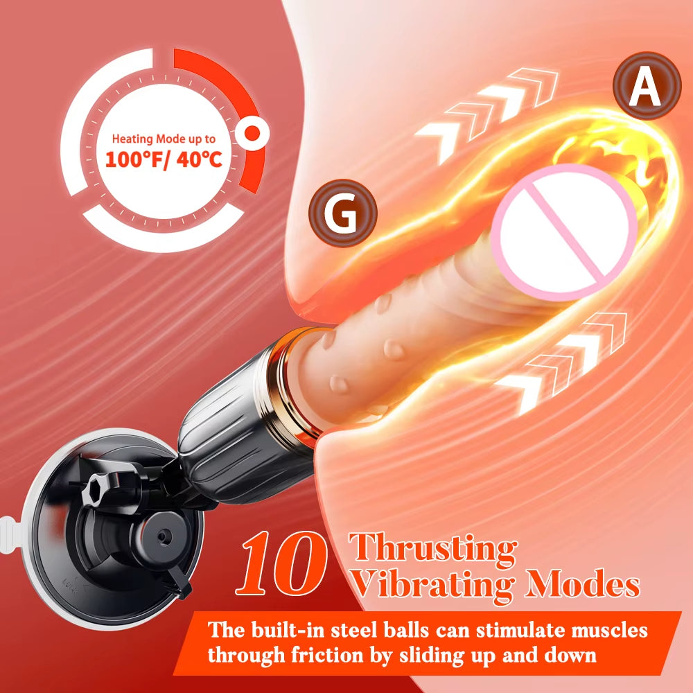 Wireless Remote Control Sex Machine for Women Masturbation 10 Frequency Vibration Heating Dildo Vibrator Sex Toys for Women