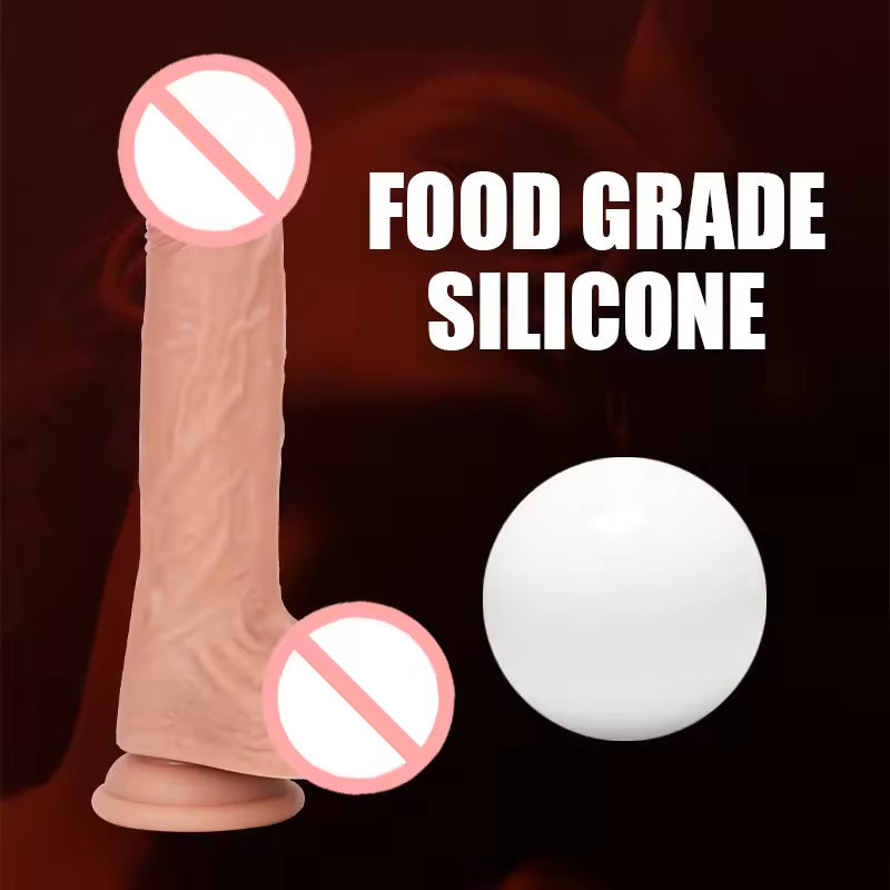 Realistic Retractable Silicone Big Dildo for Women Sex Toys Vibrator Artificial Rubber Penis Telescopic Dildo Adult Toys