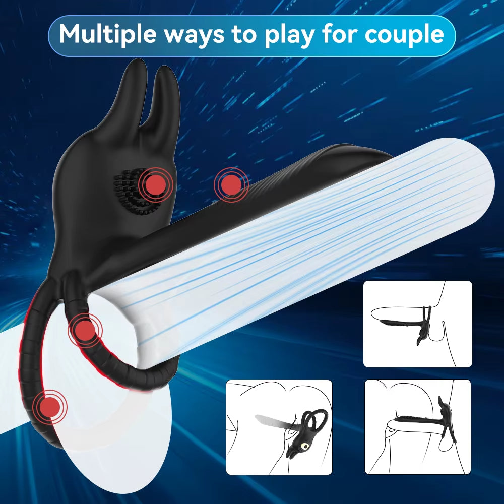 Men Wireless Remote Control Vibrating Cock Ring Masturbation Vibrator Erotic Supplies Penis Ring Extender Sex Toys for Men