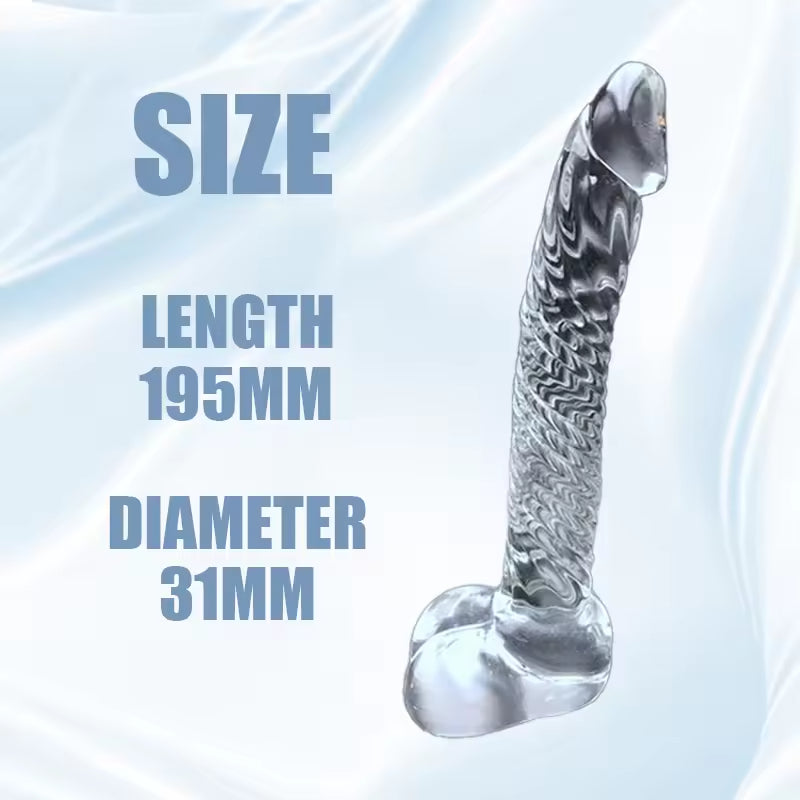 Clitoris Stimulator G Spot Glass Dildo Anal Plug Female Masturbation Vagina Stimulator Self-Pleasure Adult Toys for Women