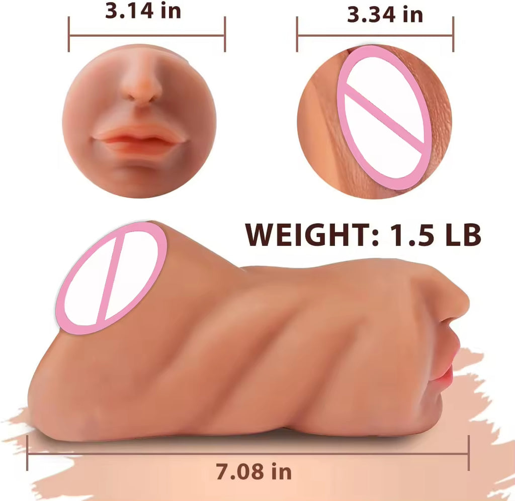 Artificial 3 in 1 Male Masturbator Pocket Pussy TPE Vagina Adult Sex Pussy Toys Masturbation Cup Adult Toys