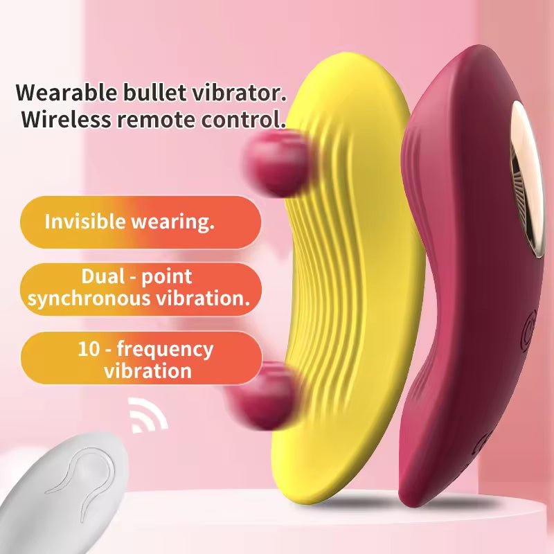 Remote Control Strap on Vibrator for Women 10 Frequency Vibration G-spot Clitoral Stimulator Panties Vibrator Adult Toys for Women