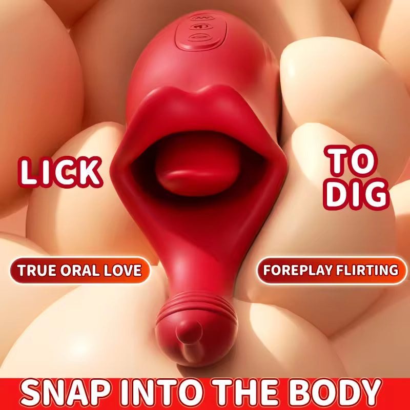 Hot Sale 2 in 1 Tongue Licking Vibrator Toy G Spot Clitoral Stimulator Vibrators for Women Tongue Vibrator Adult Toys
