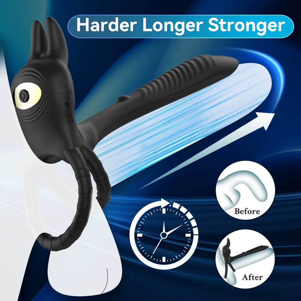 Men Wireless Remote Control Vibrating Cock Ring Masturbation Vibrator Erotic Supplies Penis Ring Extender Sex Toys for Men