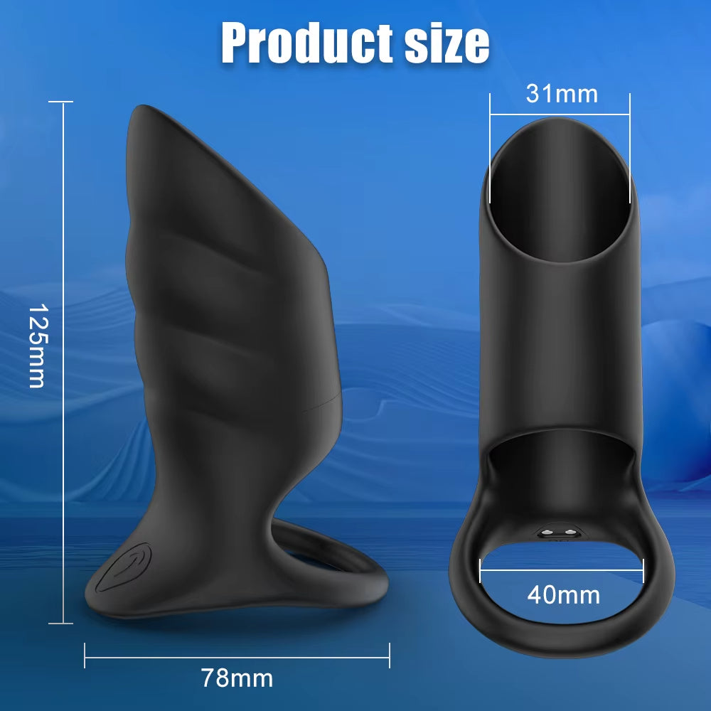 Male Rechargeable Cock Ring Vibrator for Men 10 Frequency Vibration Adult Sex Toy Delay Ejaculation Penis Ring Sex Toys for Men