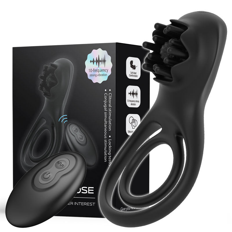 Remote Control Rose Silicone Cock Ring Vibrator 10 Frequency Vibration Sex Toys Vibrating Cock Ring for Men Sex Toys for Men