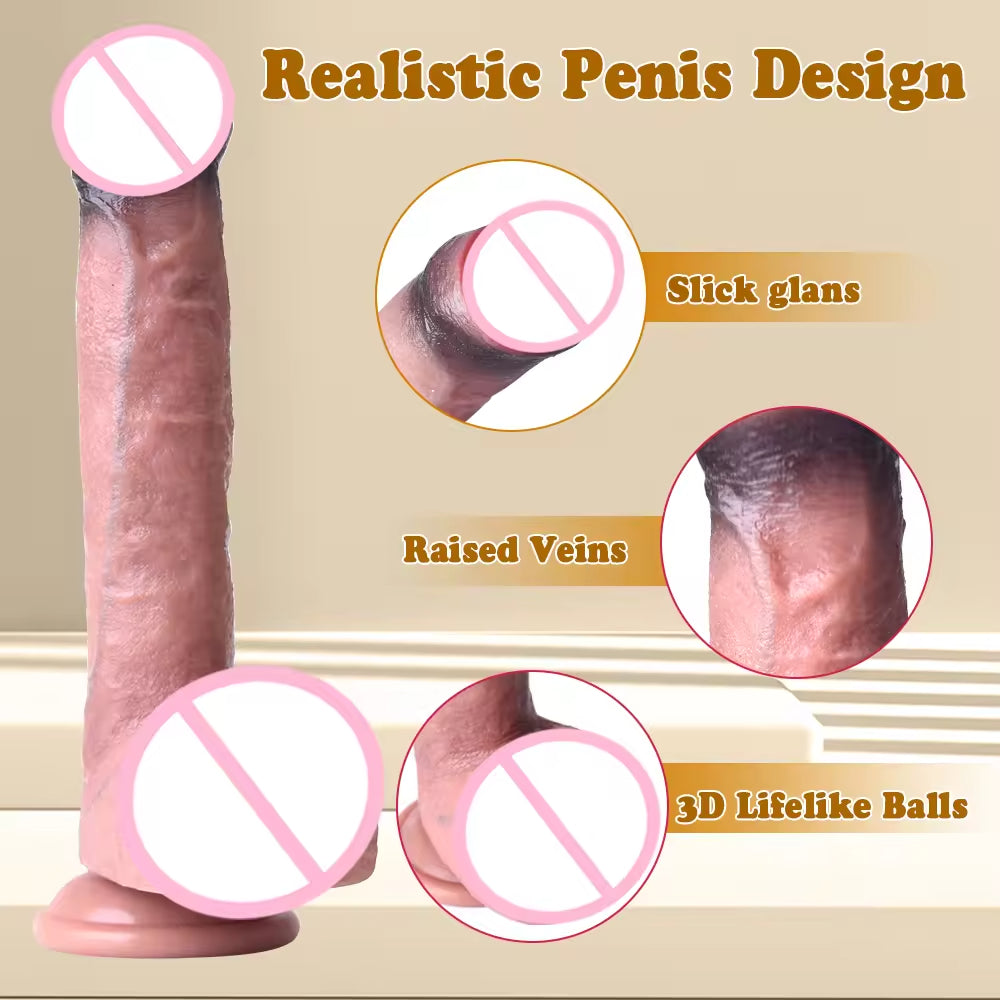 6.7 Inch Silicone Realistic Dildo for Women Penis Thrusting Dildo Female Masturbator Vagina Suction Cup Adult Toys