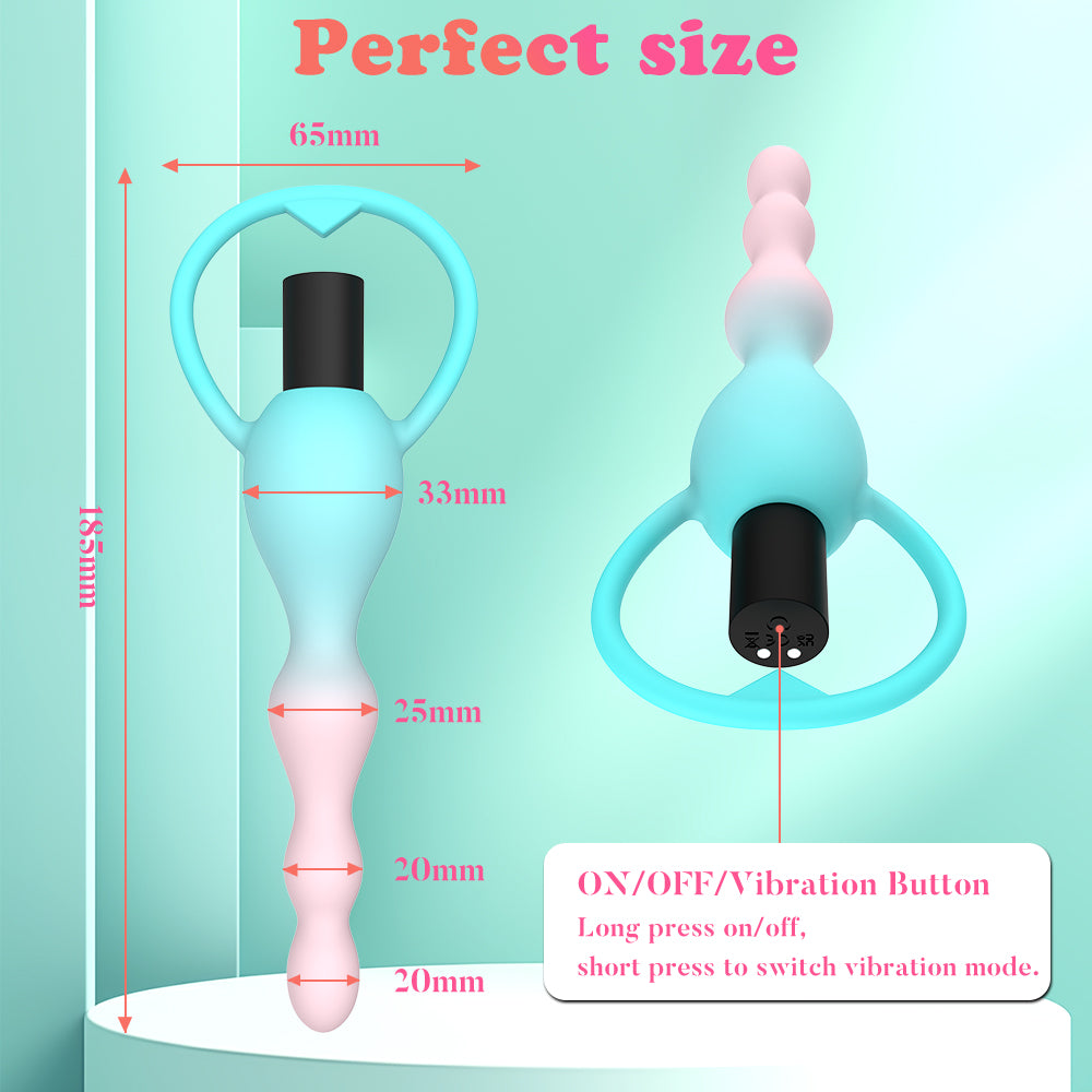 Gradient Anal Bead Anal Plug Vibrator Sex Toys 10 Frequency Vibration Anal Stimulator Butt Plug Sex Toys for Woman